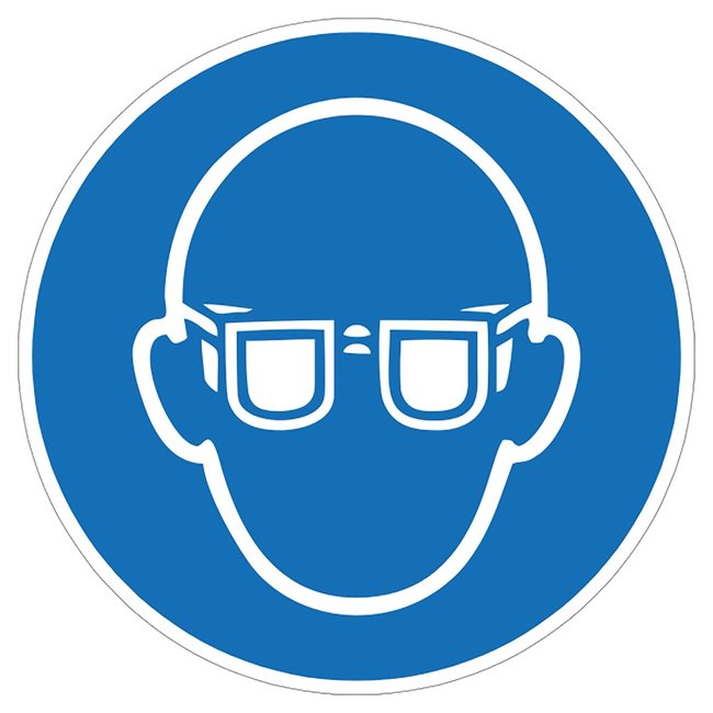 MORION Panneau pliable "PROTECTION OCULAIRE OBLIGATOIRE" – bleu – 600 x 275 x 270 mm