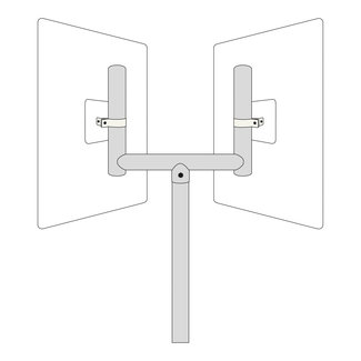 Double bras de fixation pour deux petits miroirs – 400 x 650 mm