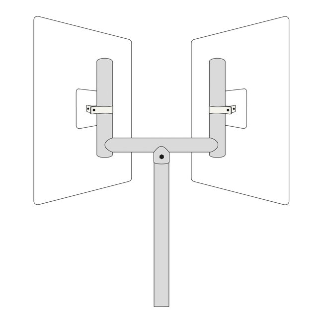 Opzetvork voor twee spiegels - 400 x 900 mm