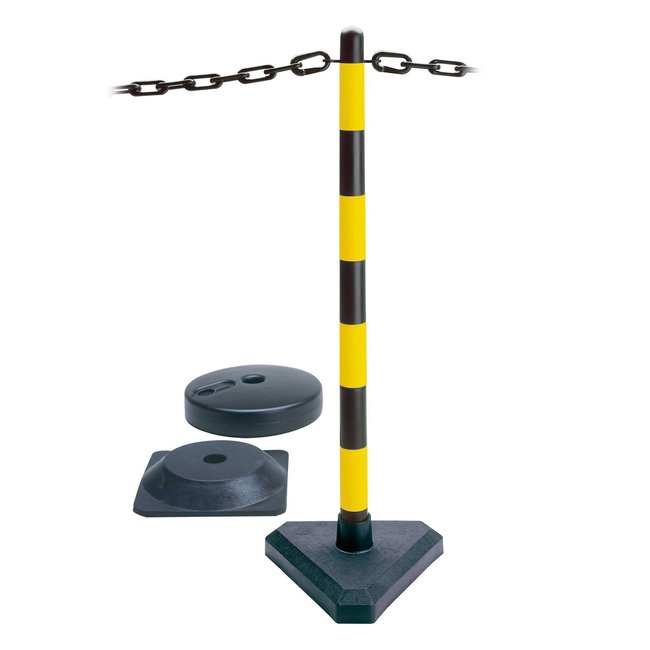 GUARDA Poteau de chaîne léger avec base en béton - jaune/noir