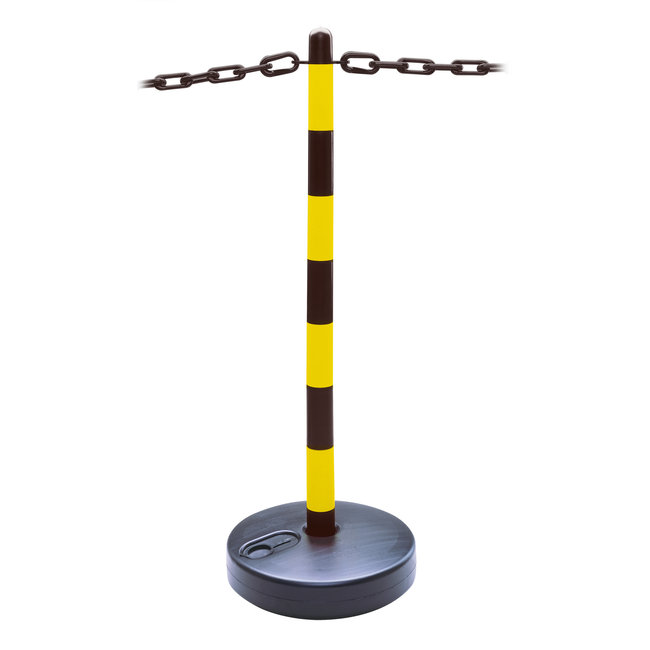 GUARDA Lot de potelets à chaîne légers avec pied remplissable - jaune/noir