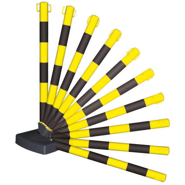 GUARDA -Flex kettingpaal met inklapbare voet - geel/zwart