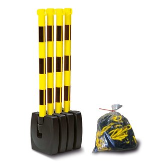 GUARDA Lot potelets à chaîne GUARDA-Flex KIT rabattable - jaune/noir