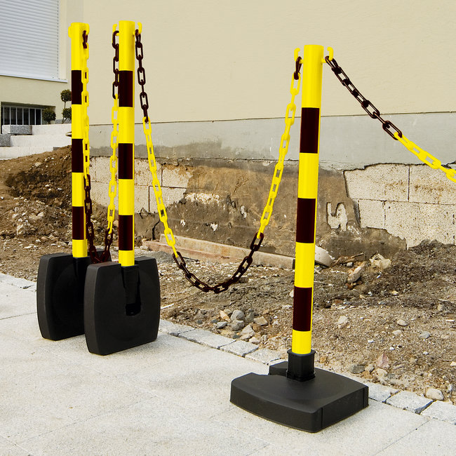 GUARDA Lot potelets à chaîne GUARDA-Flex KIT rabattable - jaune/noir