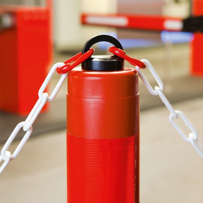 LeitPin - 1000 mm - Ø 100 mm - met kettingoog - rood/wit