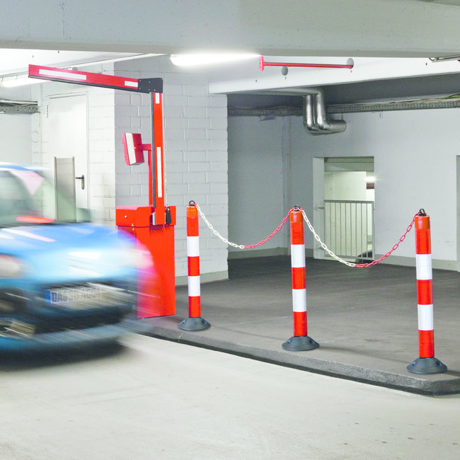 LeitPin - 1000 mm - Ø 100 mm - met kettingoog - rood/wit