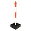 Poteau à chaîne lourd EXTERN – socle en acier – rouge/blanc