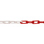 MNK zware nylon ketting - Ø 6 mm - 50 m - rood/wit