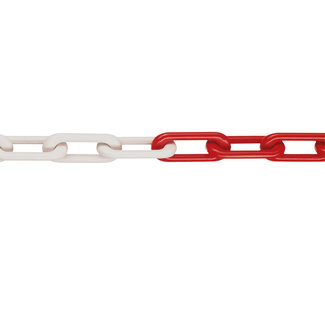 Chaîne en nylon robuste MNK - Ø 8 mm - 25 m - rouge/blanc