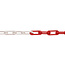 MNK zware nylon ketting - Ø 6 mm - 25 m - rood/wit