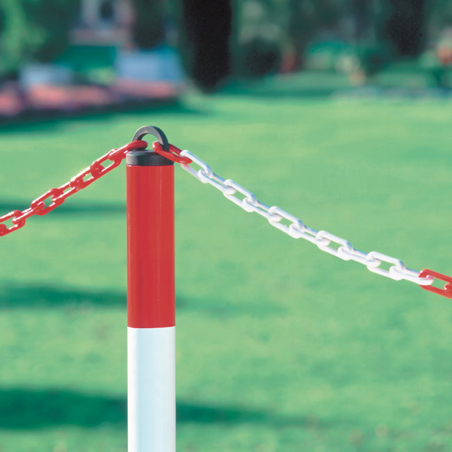 Chaîne en nylon M-DEKO - Ø 6 mm - 50 m - rouge/blanc