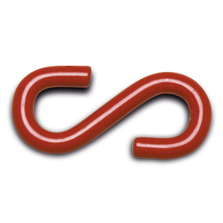 Crochet en S – zingué et revêtu – rouge – Ø 7 mm – 10 pièces