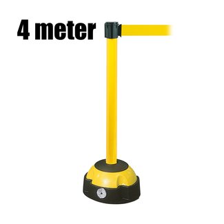 MORION Potelet d'avertissement à sangle INDUSTRIE - jaune - ruban jaune - 4 m