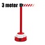 MORION Potelet d'avertissement à sangle INDUSTRIE - rouge - ruban blanc/rouge - 3 m