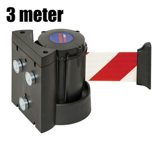 MORION Cassette magnétique de ruban de balisage – blanc/rouge signalisation – 3 m