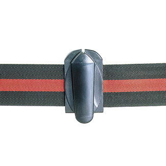 Connecteur de ruban de balisage pour rubans MORION – plastique – noir