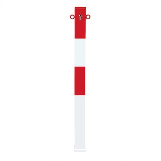 PARAT A uitneembare afzetpaal - 70 x 70 mm - 2 kettingogen - rood/wit