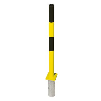 PARAT Borne B + douille de sol - Ø 60 mm - sans anneaux pour chaîne - jaune/noir
