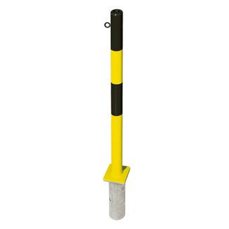 PARAT Borne B + douille de sol - Ø 60 mm - 1 anneau pour chaîne - jaune/noir