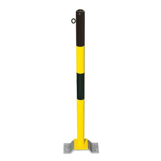 PARAT Borne B + sur platine - Ø 60 mm - 1 anneau pour chaîne - jaune/noir