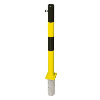 PARAT Borne B + douille de sol - Ø 76 mm - 1 anneau pour chaîne - jaune/noir