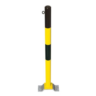 PARAT Borne B + sur platine - Ø 76 mm - 1 anneau pour chaîne - jaune/noir