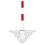 PARAT B afzetpaal + grondhuls - 70 x 70 mm - 2 kettingogen - rood/wit