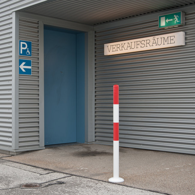 MORION Inschroef afzetpaal - Ø 76 mm - rood/wit