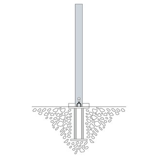 SESAM Borne rabattable A avec fourreau de sol – 70 x 70 mm – galvanisée