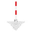 SCHUPO klappaal op voetplaat - Ø 60 mm - rood/wit