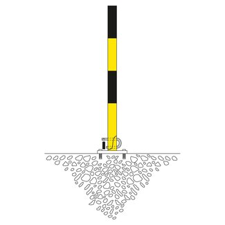 Borne rabattable SCHUPO sur platine – Ø 60 mm – jaune/noir