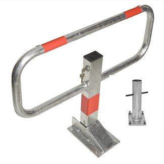 SESAM Privaat arceau de parking avec douille de sol – galvanisé avec bandes rouges