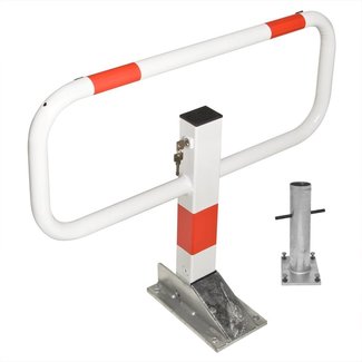 SESAM Arceau de stationnement privé avec douille de sol - blanc avec bandes rouges