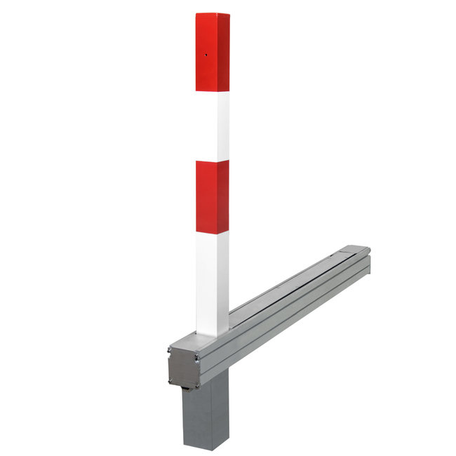 SESAM Plus A poteau escamotable enterré - serrure cylindrique - rouge/blanc