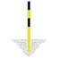 MORION Poteau de délimitation Ø 60 mm – à bétonner – 1 œillet pour chaîne – galvanisé et laqué jaune/noir