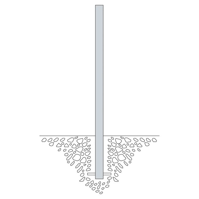 MORION Poteau de délimitation Ø 60 mm – à bétonner – 0 œillet pour chaîne – galvanisé