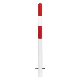 MORION vaste paal Ø 76 mm-inbetonneren-0 kettingogen-rood/wit gelakt