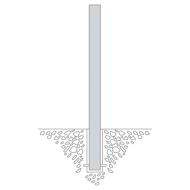 MORION Poteau de délimitation Ø 76 mm – à bétonner – 0 œillet pour chaîne – galvanisé