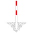 MORION vaste afzetpaal Ø 76 mm - inbetonneren - 1 kettingoog - rood/wit gepoedercoat