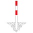 MORION vaste afzetpaal Ø 90 mm - inbetonneren - 0 kettingogen - rood/wit gepoedercoat