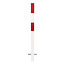 MORION Poteau de délimitation 70 x 70 – à bétonner – 0 œillet pour chaîne – laqué rouge/blanc