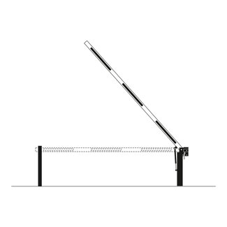 COMPACT Barrière à support fixe - vérin à gaz - 4320 mm - rouge/blanc