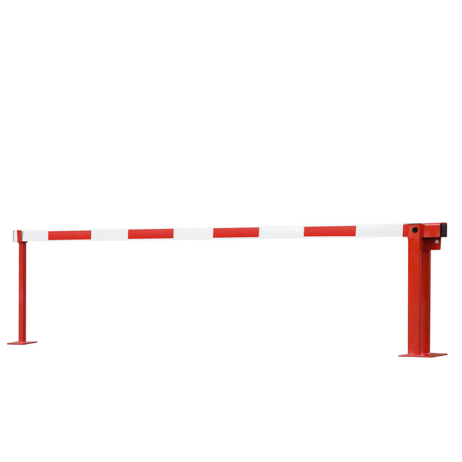 COMPACT slagboom met vaste steun - gasdrukveer - 5820 mm - rood/wit