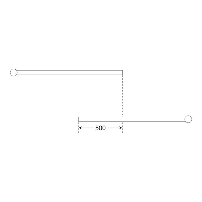 MORION Barrière pivotante double – 2x 2880 mm (5760 mm) – actionnement manuel – rouge/blanc