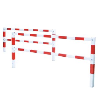 PARAT Barrière double - 1500 (3000) x 1330 mm - pivotante - rouge/blanc