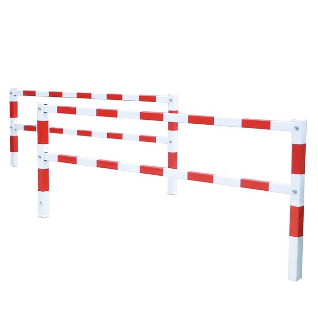 PARAT dubbel afzethek - 2500 (5000) x 1330 mm - draaibaar - rood/wit