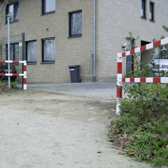 PARAT Dubbel afzethek - 2500 (5000) x 1330 mm - draaibaar - rood/wit