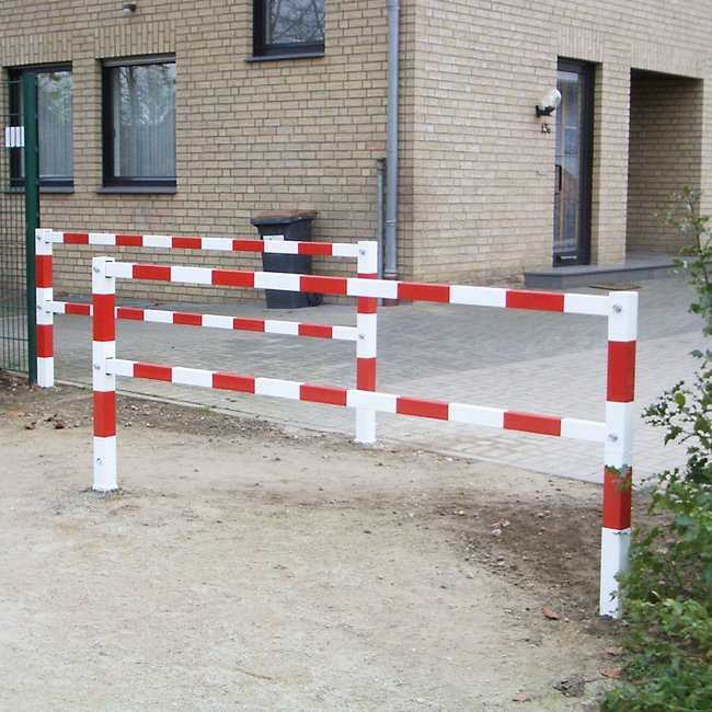 PARAT Dubbel afzethek - 2500 (5000) x 1330 mm - draaibaar - rood/wit