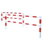 PARAT dubbel afzethek - 3500 (7000) x 1330 mm - draaibaar - rood/wit