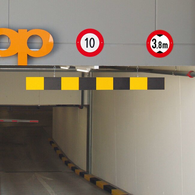 MORION Aluminium hoogtebegrenzer - 5000 x 150 x 20 mm - geel/zwart